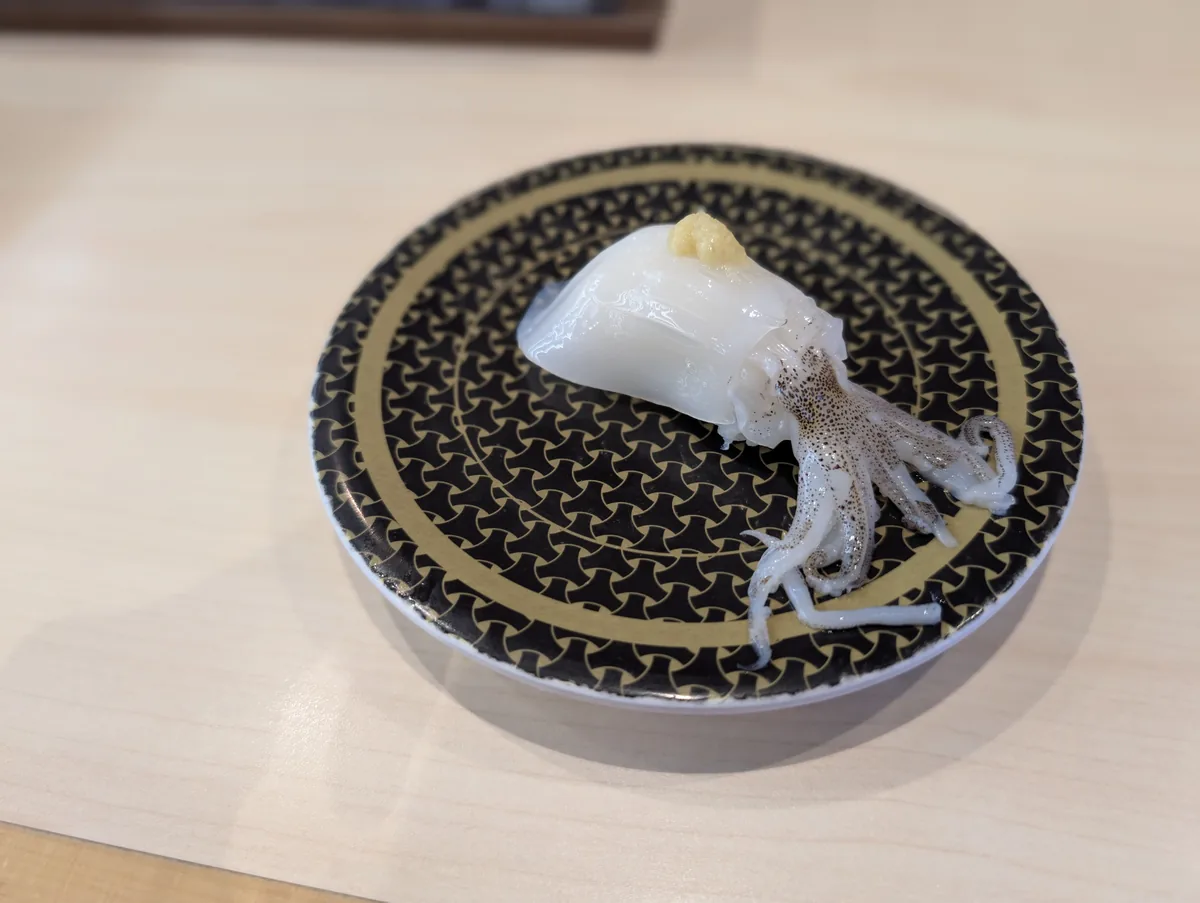 姿イカの握り(足付き・ショウガ添え)