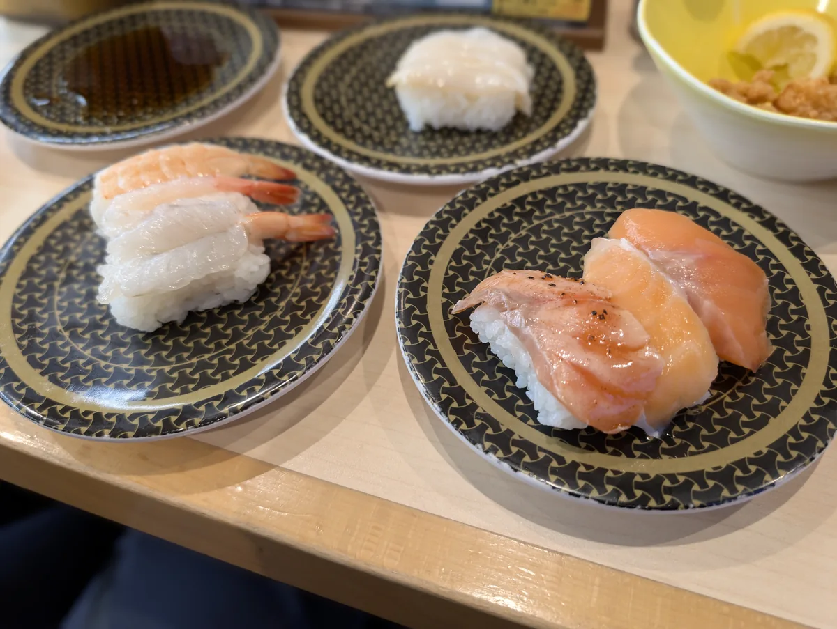 えび三種盛り:茹でえび・炙り系・赤えび