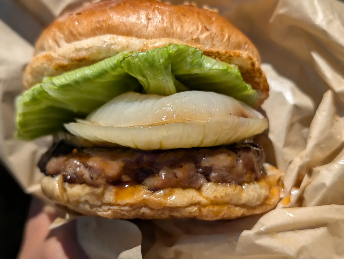 大地のバーガーのアップ